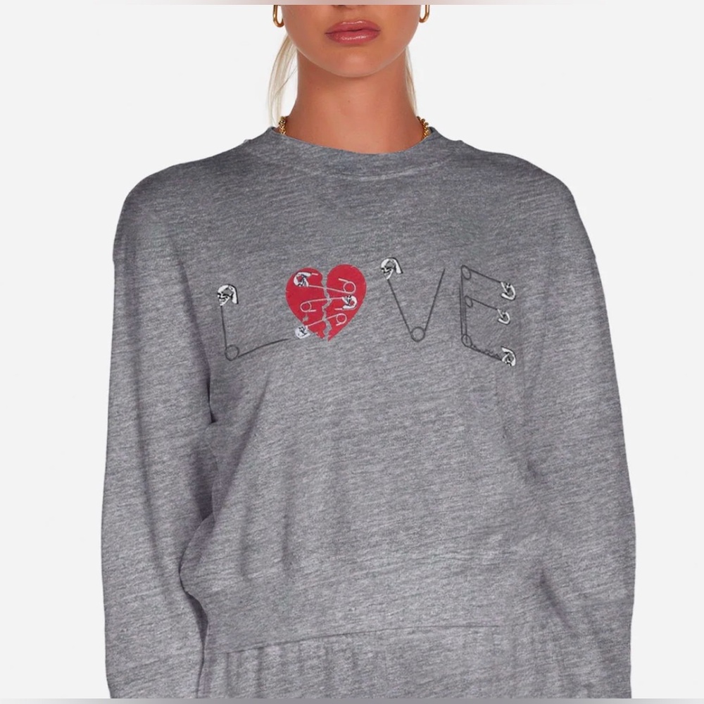 SOLD  4 Lauren Moshi Safety Pin Love Long Sleeve Shirt